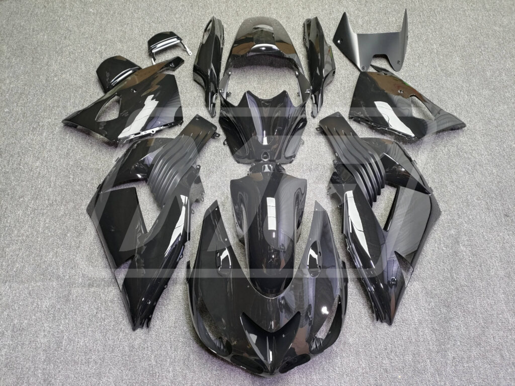Kawasaki ZX14R 2006 - 2011 Gloss Black ABS fairings - custom motorcycle bodywork kit by Monster Fairings