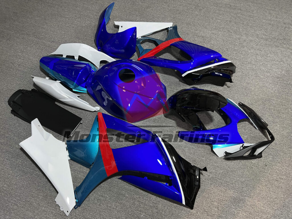 Gloss Blue, White & Black ABS fairings for Suzuki GSXR 1000 2007 - 2008 - premium OEM fit kit by Monster Fairings