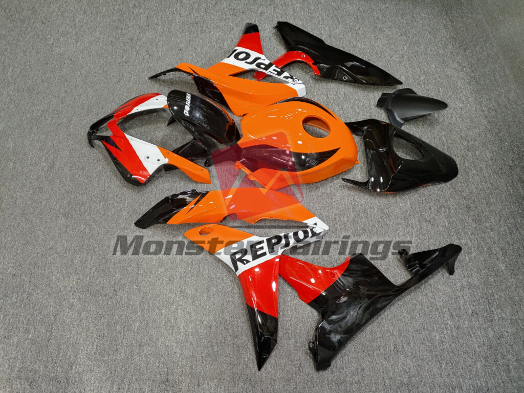 2007 - 2008 Honda CBR600RR Gloss Classic Repsol fairing set - ABS injection, custom painted by Monster Fairings