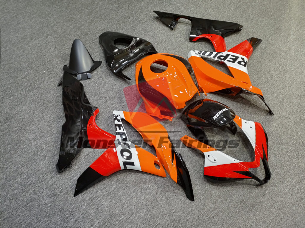 Honda CBR600RR custom ABS fairings 2007 - 2008 in Gloss Classic Repsol - durable replacement kit, Monster Fairings