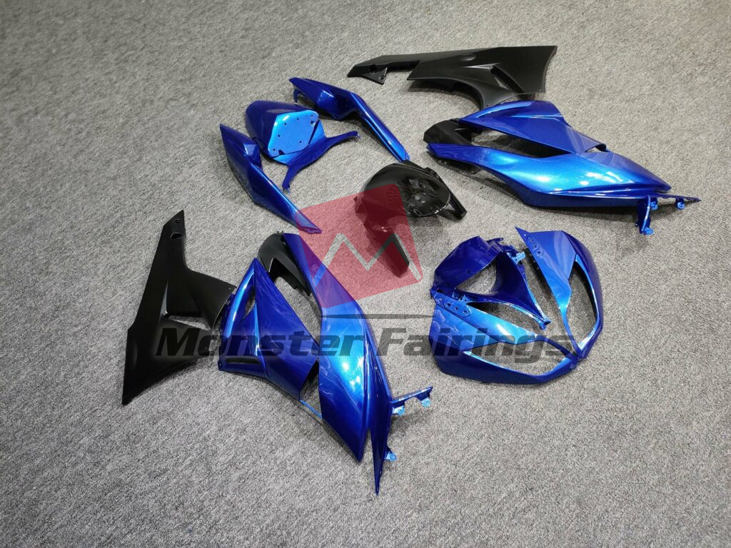 Gloss Blue Matte Black ABS fairings for Kawasaki ZX6R 2009 - 2012 - premium OEM fit kit by Monster Fairings