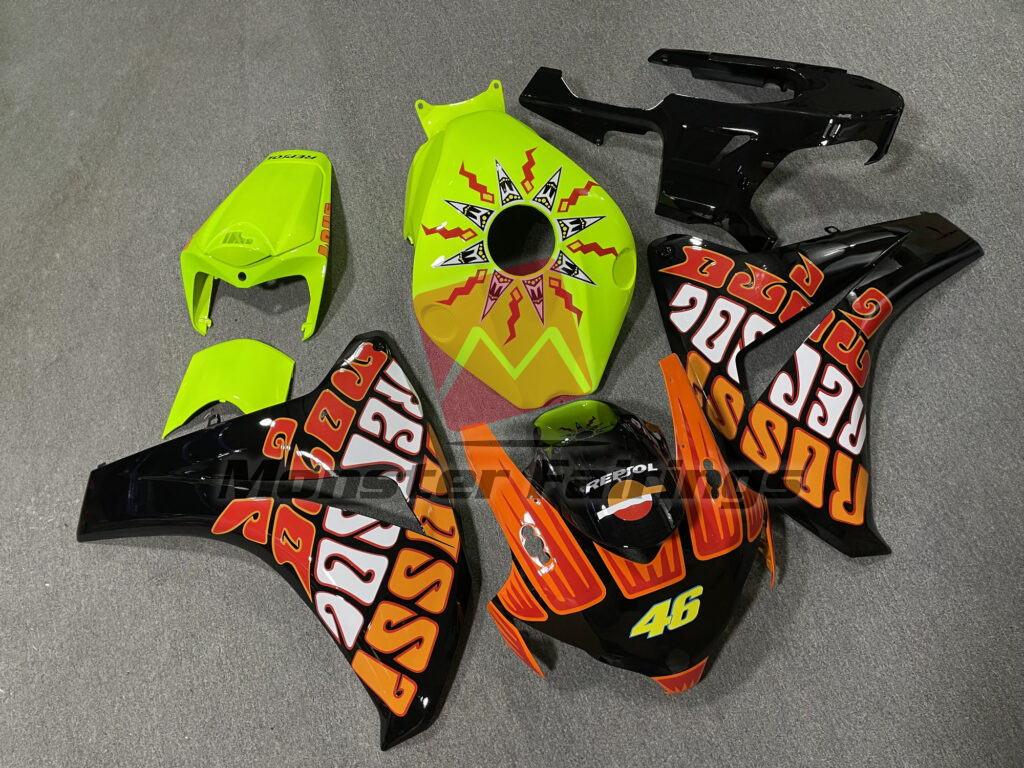 Gloss Black & High - Viz Yellow Rossi ABS fairings for Honda CBR1000RR 2008 - 2011 - premium OEM fit kit by Monster Fairings