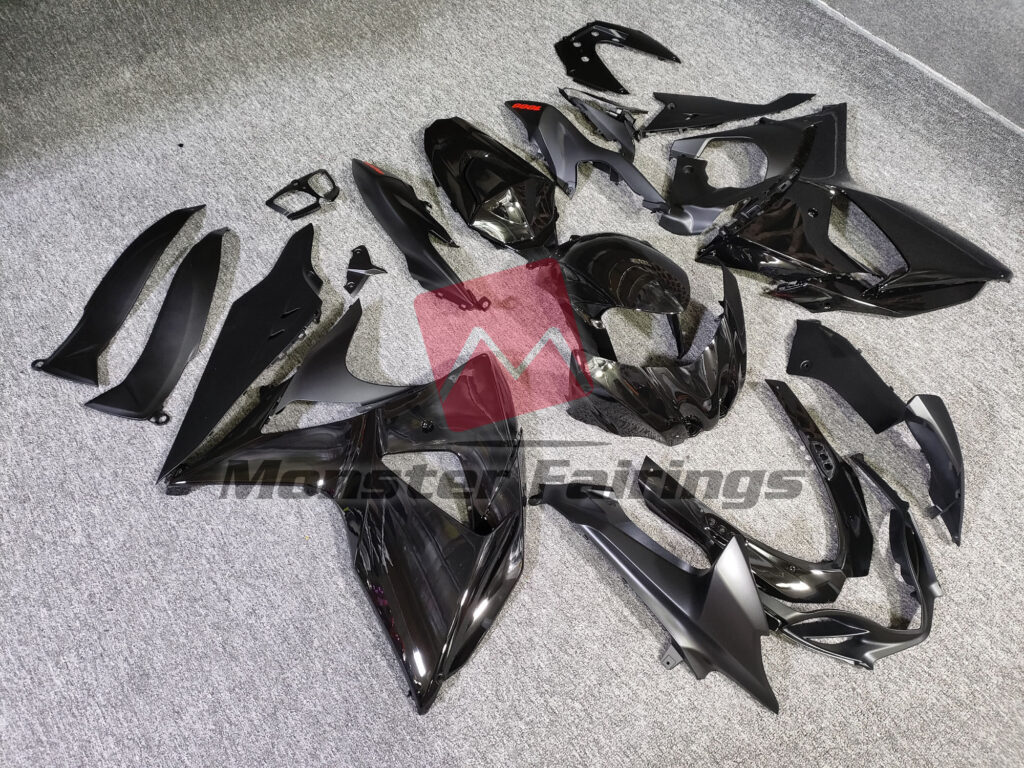 Suzuki GSXR1000 custom ABS fairings 2009 - 2016 in Gloss & Matte Black - durable replacement kit, Monster Fairings