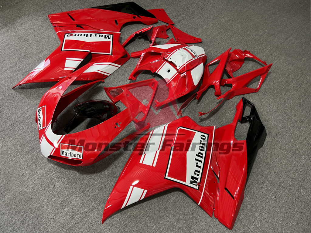 Gloss Red & White Marlboro ABS fairings for Ducati 848 1098 1198 2007 - 2013 - premium OEM fit kit by Monster Fairings