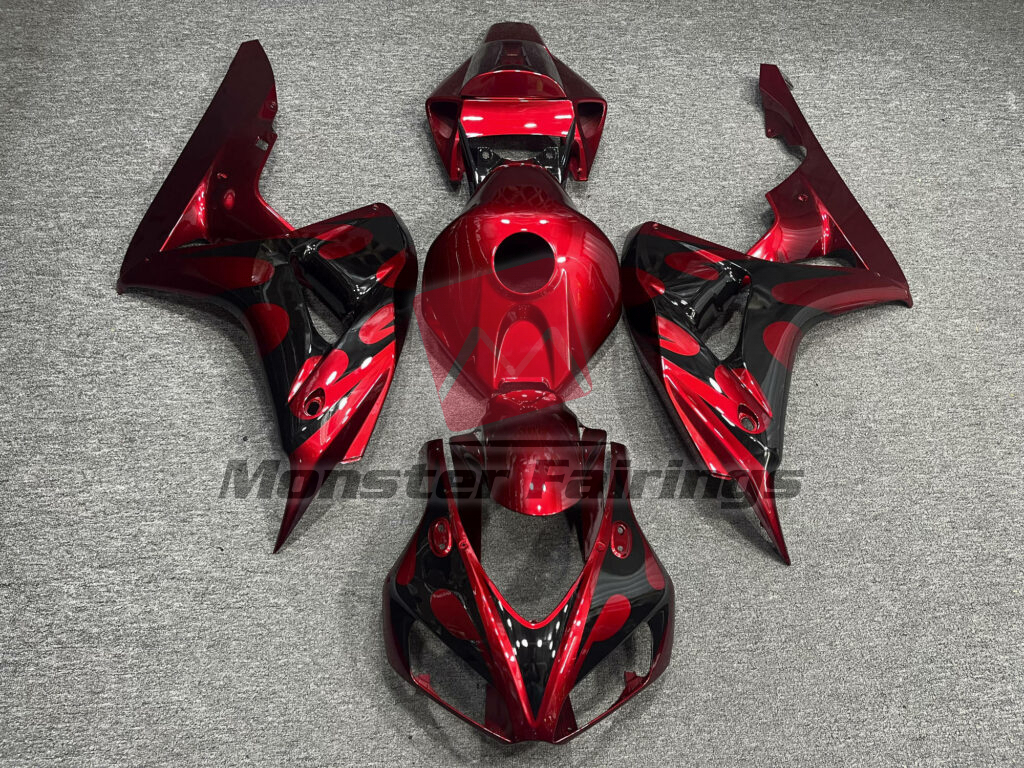 Honda CBR1000RR 2006 - 2007 Gloss Red & Black ABS fairings - custom motorcycle bodywork kit by Monster Fairings