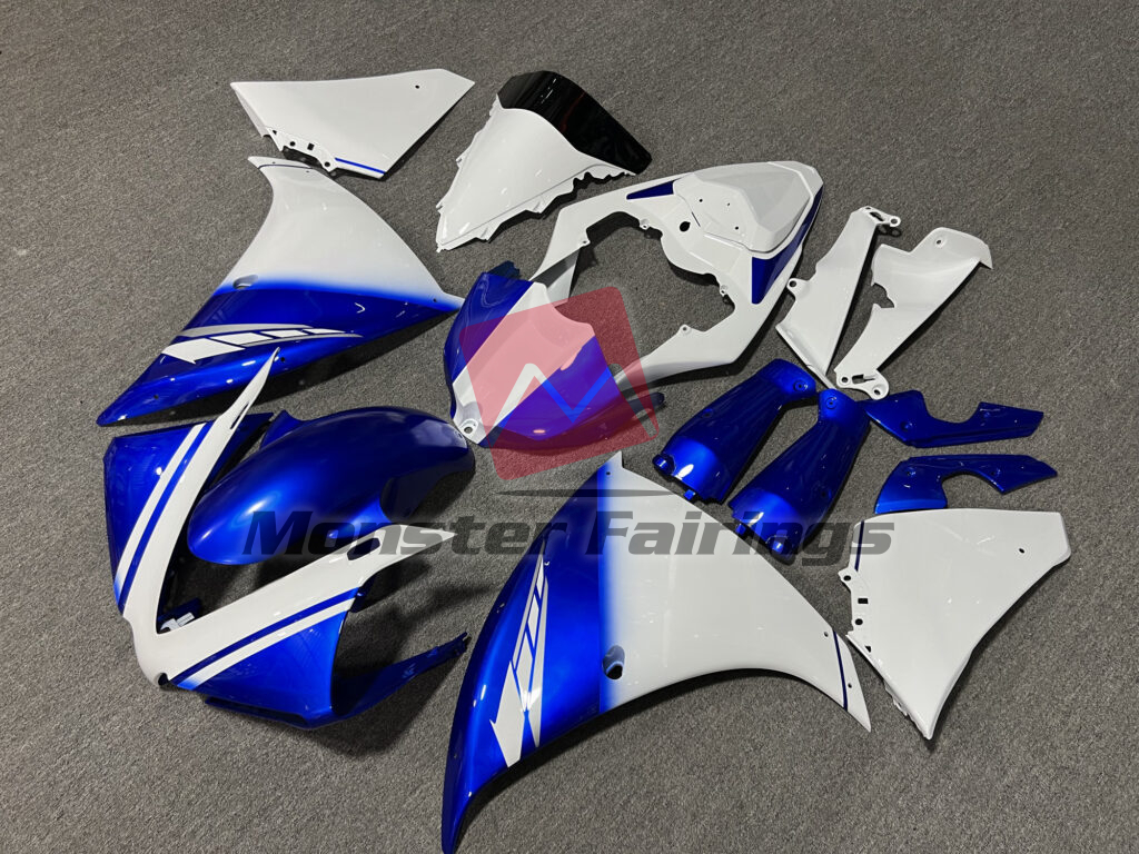 Gloss White & Blue ABS fairings for Yamaha R1 2012 - 2014 - premium OEM fit kit by Monster Fairings