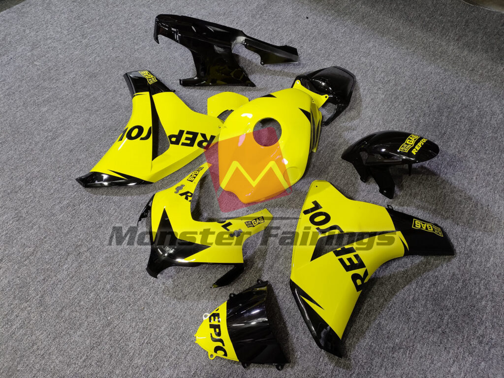 Gloss Yellow and Black Repsol ABS fairings for Honda CBR1000RR 2008 - 2011 - premium OEM fit kit by Monster Fairings