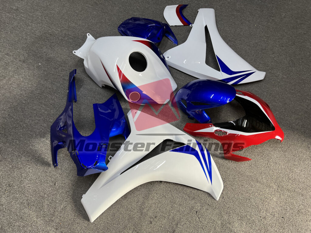 Gloss White with Blue & Red ABS fairings for Honda CBR1000RR 2008 - 2011 - premium OEM fit kit by Monster Fairings