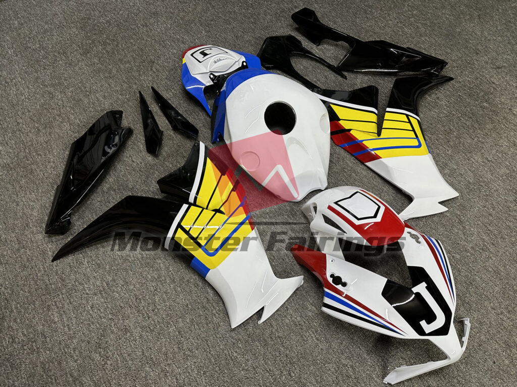 Gloss White & Black With Yellow ABS fairings for Honda CBR1000RR 2012 - 2016 - premium OEM fit kit by Monster Fairings