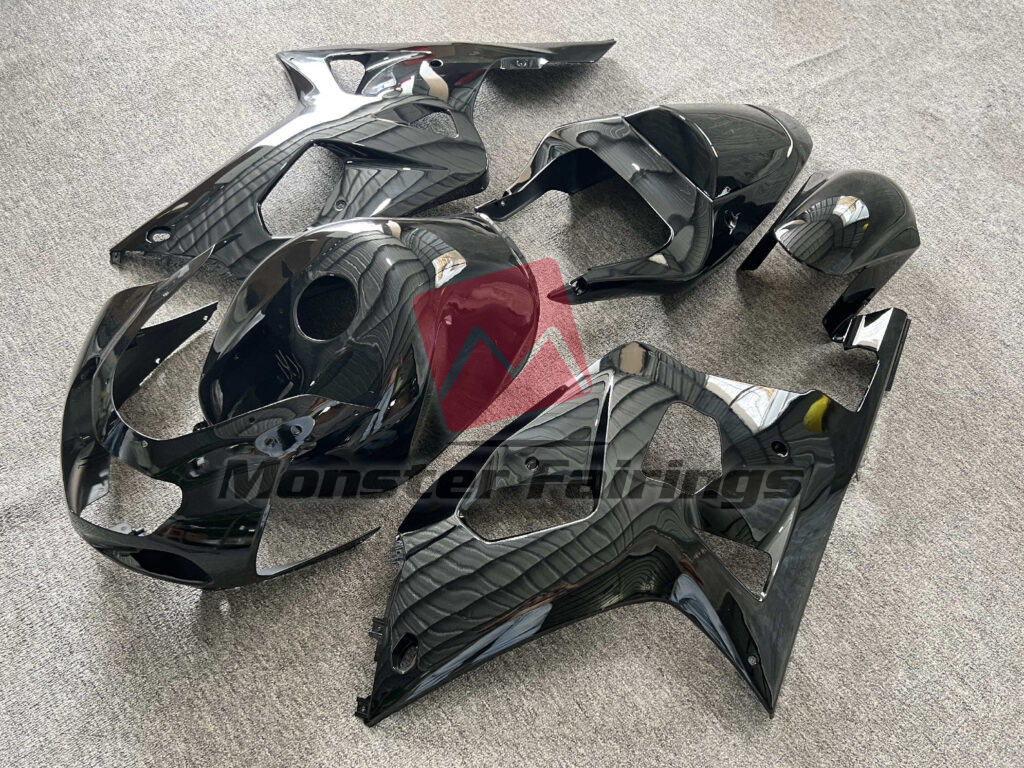 Gloss Black Plain ABS fairings for Suzuki GSXR 600 - 750 2001 - 2003 - premium OEM fit kit by Monster Fairings