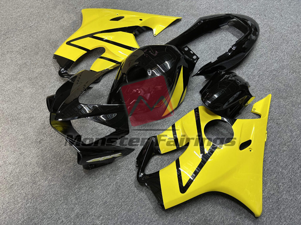 Honda CBR600 F4i custom ABS fairings 2004 - 2007 in Gloss Yellow & Black - durable replacement kit, Monster Fairings