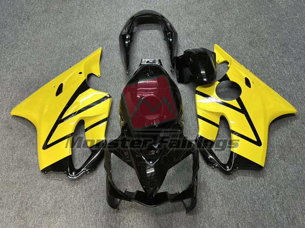 Honda CBR600 F4i 2004 - 2007 Gloss Yellow & Black ABS fairings - custom motorcycle bodywork kit by Monster Fairings