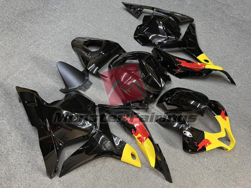 2009 - 2012 Honda CBR600RR Gloss Black The Bull fairing set - ABS injection, custom painted by Monster Fairings