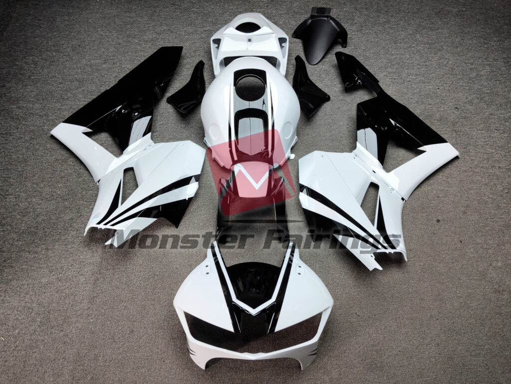 Honda CBR600RR 2013 - 2025 Gloss White & Black ABS fairings - custom motorcycle bodywork kit by Monster Fairings