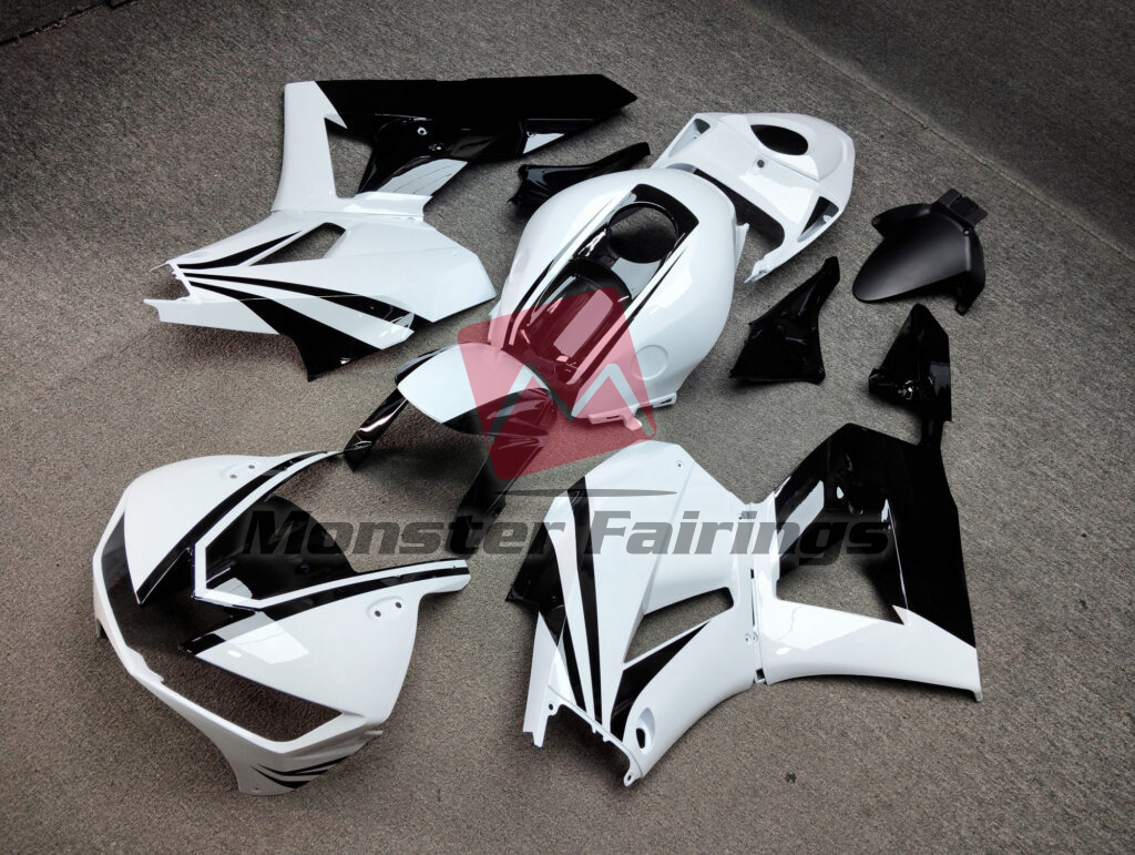 Honda CBR600RR custom ABS fairings 2013 - 2025 in Gloss White & Black - durable replacement kit, Monster Fairings