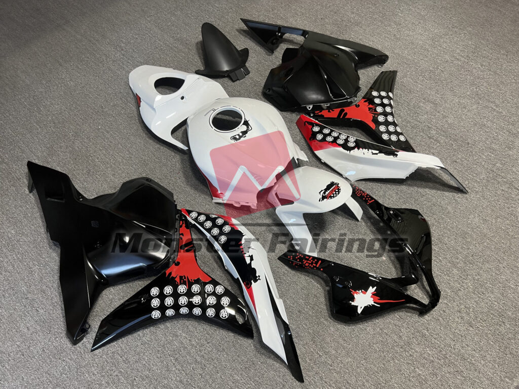 Honda CBR600RR custom ABS fairings 2009 - 2012 in Red Black Splatter - durable replacement kit, Monster Fairings