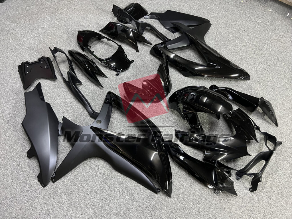 Suzuki GSXR custom ABS fairings 2008 - 2010 in Gloss and Matte Black - durable replacement kit, Monster Fairings