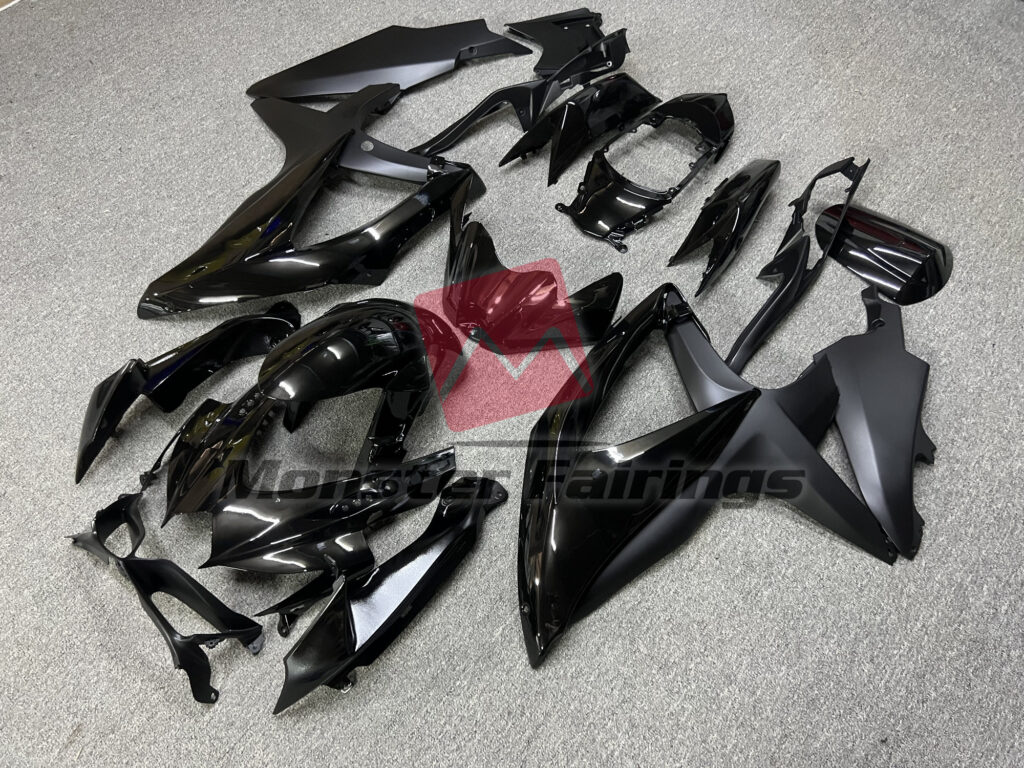 Gloss and Matte Black ABS fairings for Suzuki GSXR 600 - 750 2008 - 2010 - premium OEM fit kit by Monster Fairings