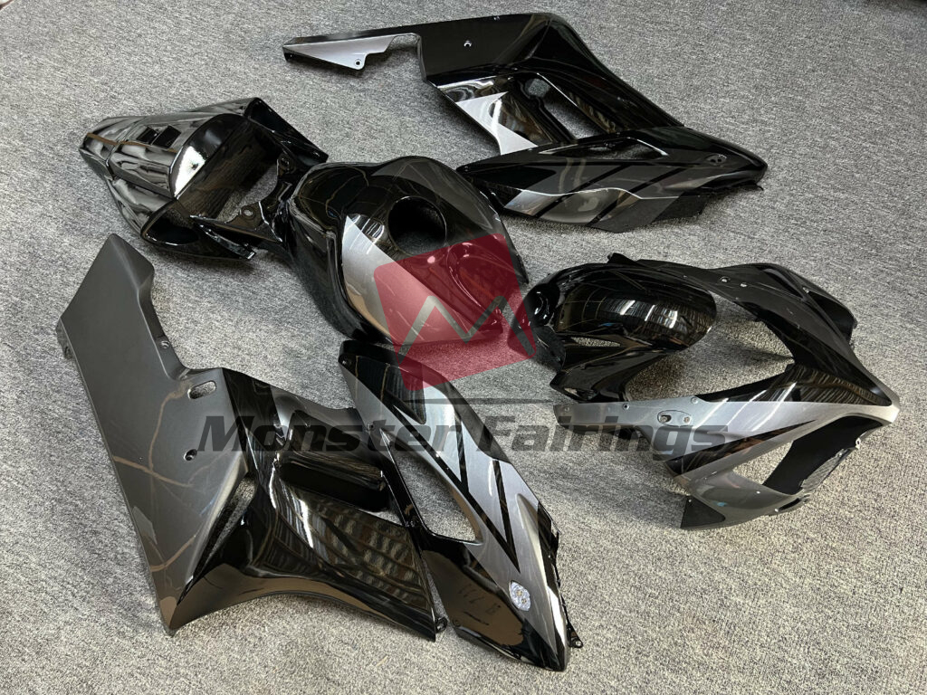 Honda CBR1000RR custom ABS fairings 2004 - 2005 in Gloss Black & Silver - durable replacement kit, Monster Fairings