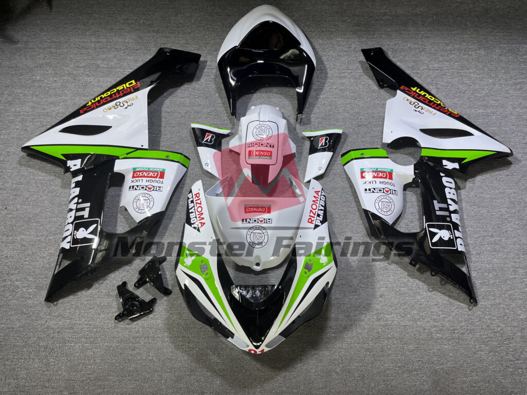 Kawasaki ZX6R 2005 - 2006 Playboy ABS fairings - custom motorcycle bodywork kit by Monster Fairings