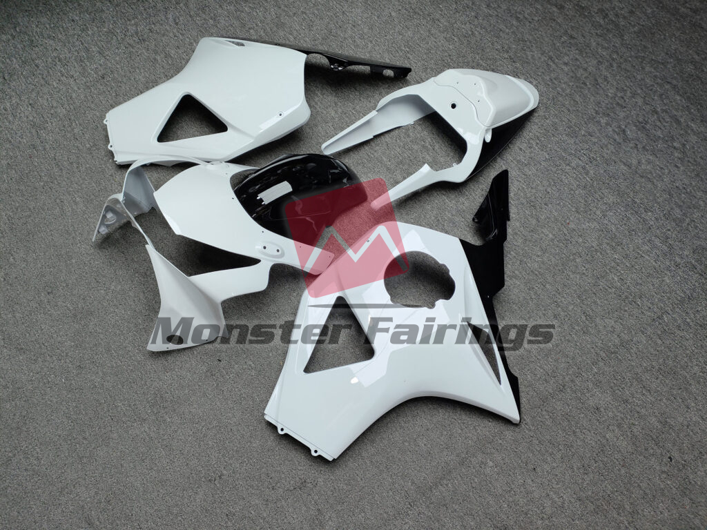 2002 - 2003 Honda CBR954RR Gloss White & Black fairing set - ABS injection, custom painted by Monster Fairings