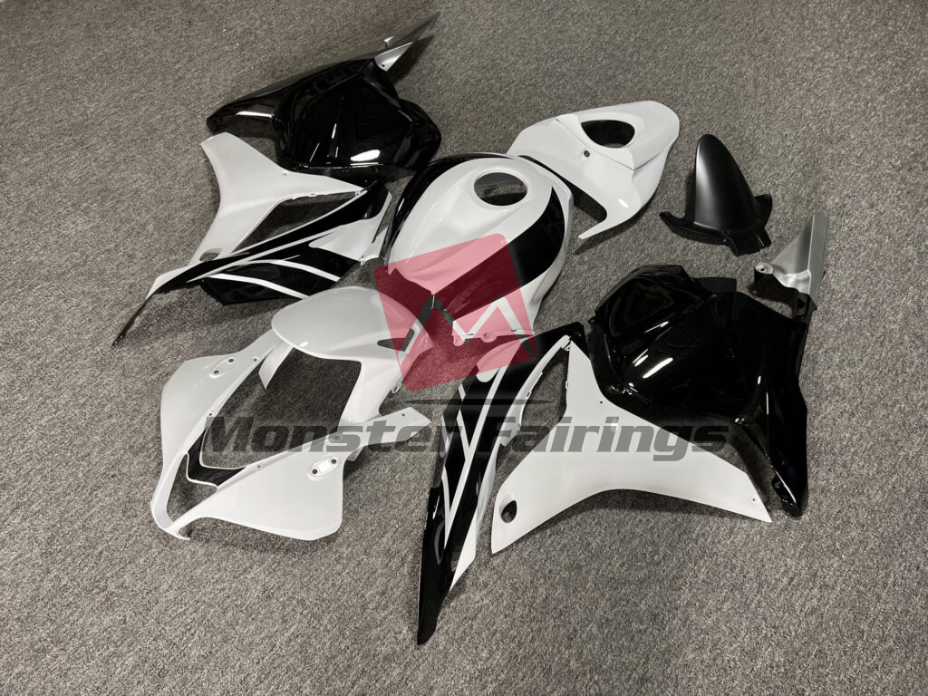 Gloss Black & White Silver ABS fairings for Honda CBR600RR 2009 - 2012 - premium OEM fit kit by Monster Fairings