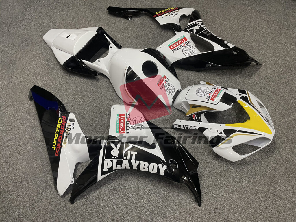 2006 - 2007 Honda CBR1000RR Playboy Style 2 fairing set - ABS injection, custom painted by Monster Fairings