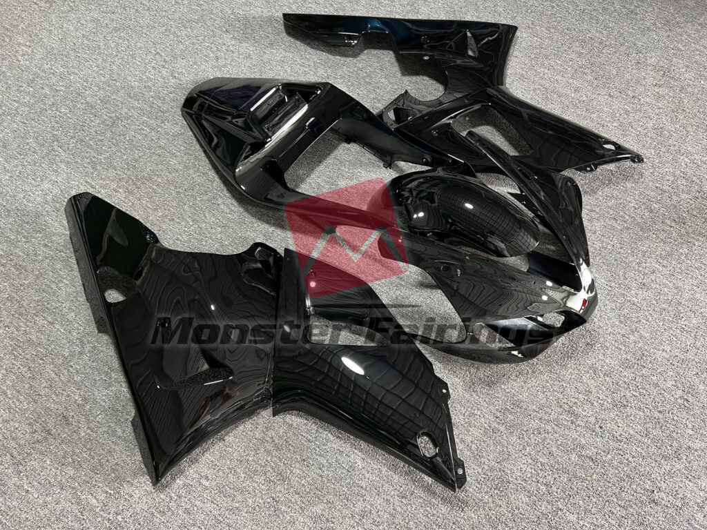 Yamaha R1 custom ABS fairings 2000 - 2001 in Gloss Black Plain - durable replacement kit, Monster Fairings