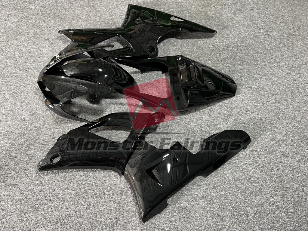 2000 - 2001 Yamaha R1 Gloss Black Plain fairing set - ABS injection, custom painted by Monster Fairings