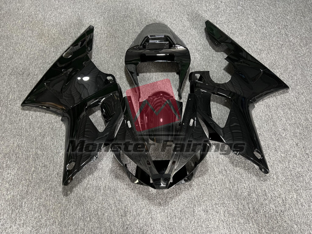 Yamaha R1 2000 - 2001 Gloss Black Plain ABS fairings - custom motorcycle bodywork kit by Monster Fairings