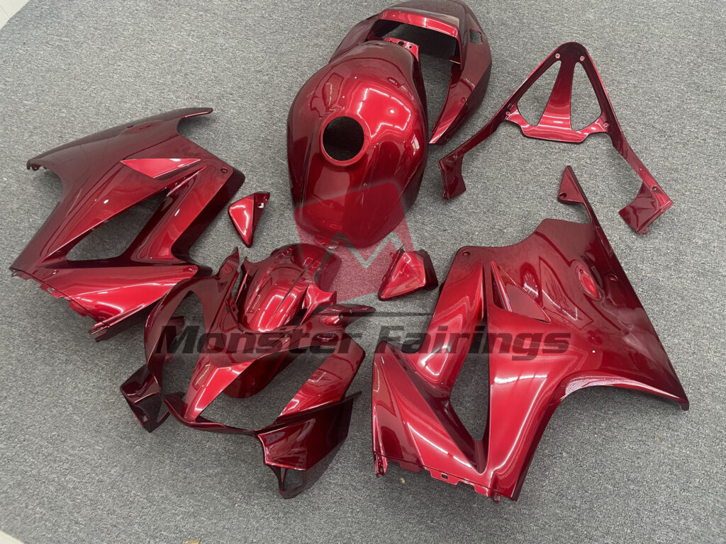 Honda VFR800 custom ABS fairings 2002 - 2012 in Deep Red Plain - durable replacement kit, Monster Fairings
