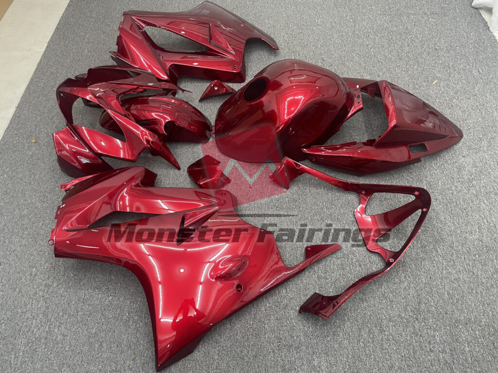 2002 - 2012 Honda VFR800 Deep Red Plain fairing set - ABS injection, custom painted by Monster Fairings
