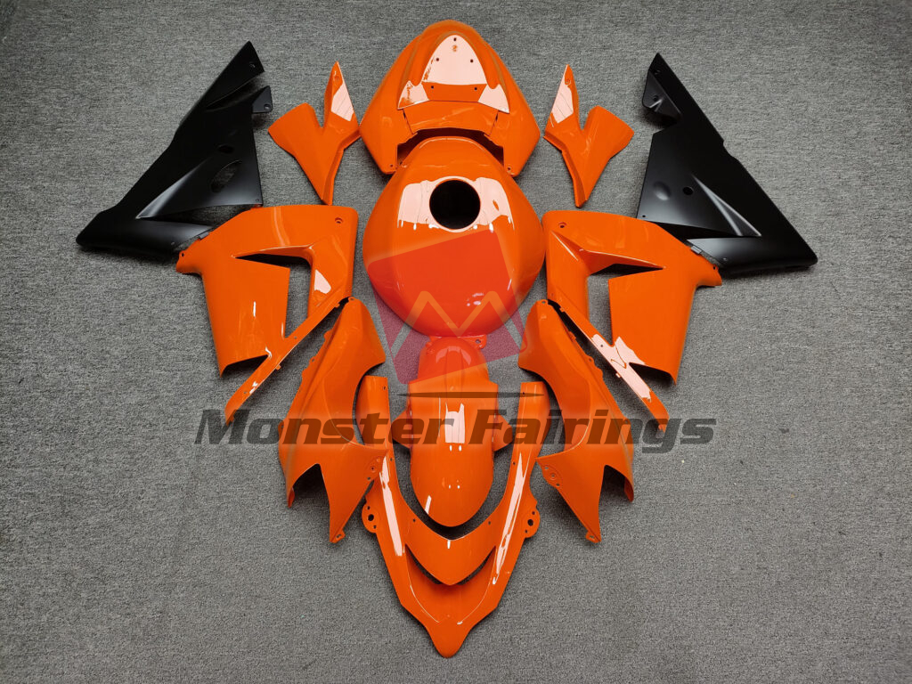 Kawasaki ZX10R 2004 - 2005 Gloss Orange & Matte Black ABS fairings - custom motorcycle bodywork kit by Monster Fairings