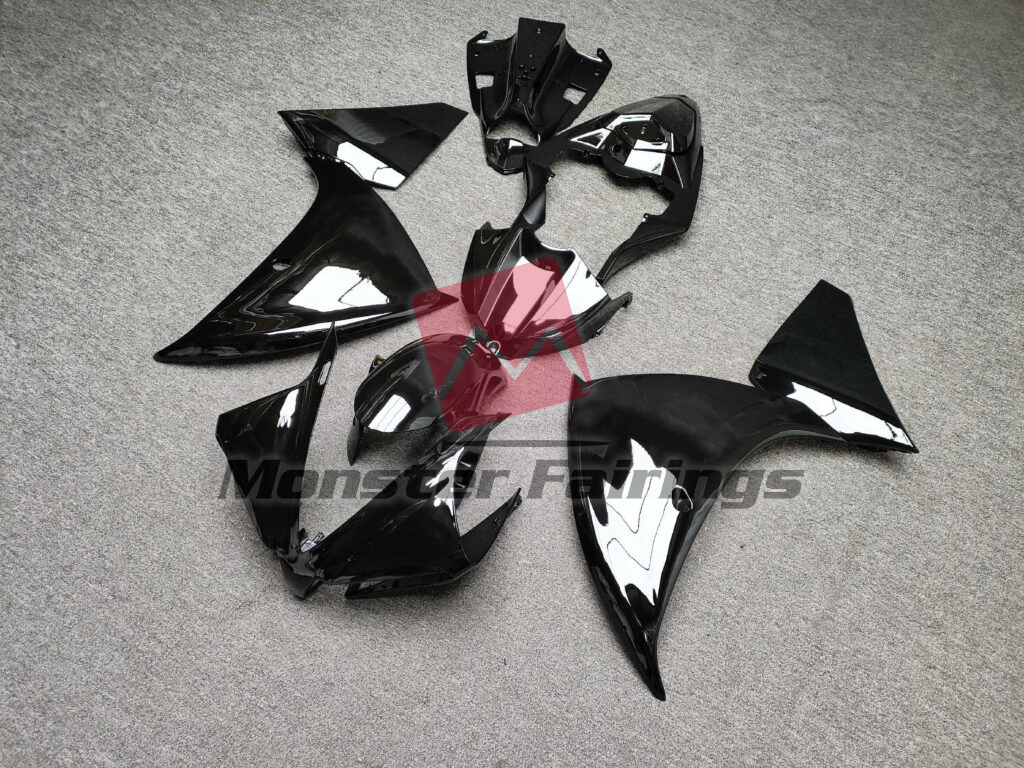 Yamaha R1 custom ABS fairings 2012 - 2014 in Gloss Black - durable replacement kit, Monster Fairings