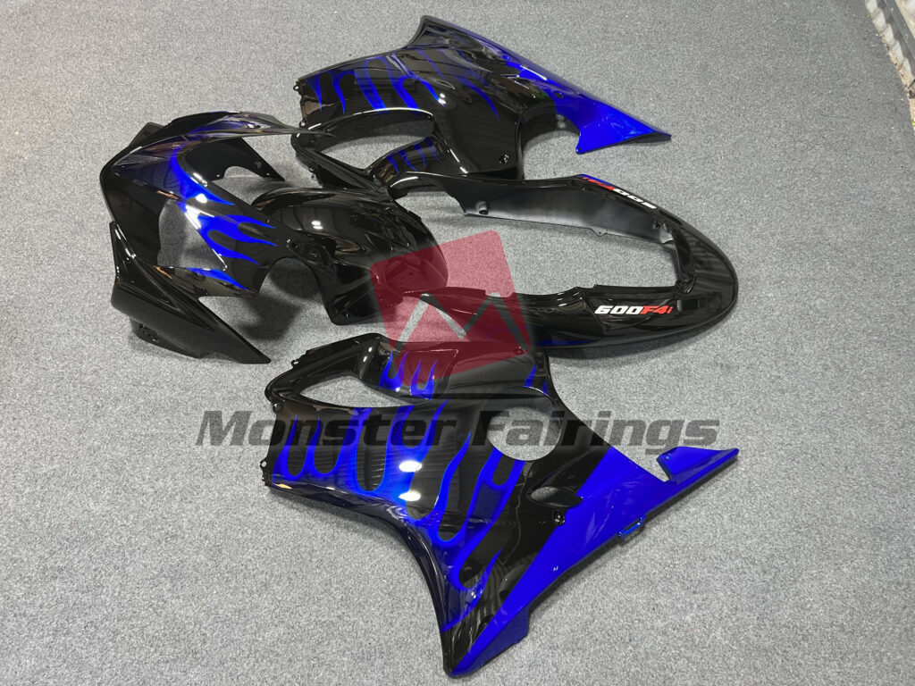 2004 - 2007 Honda CBR600 F4i Blue Flame fairing set - ABS injection, custom painted by Monster Fairings