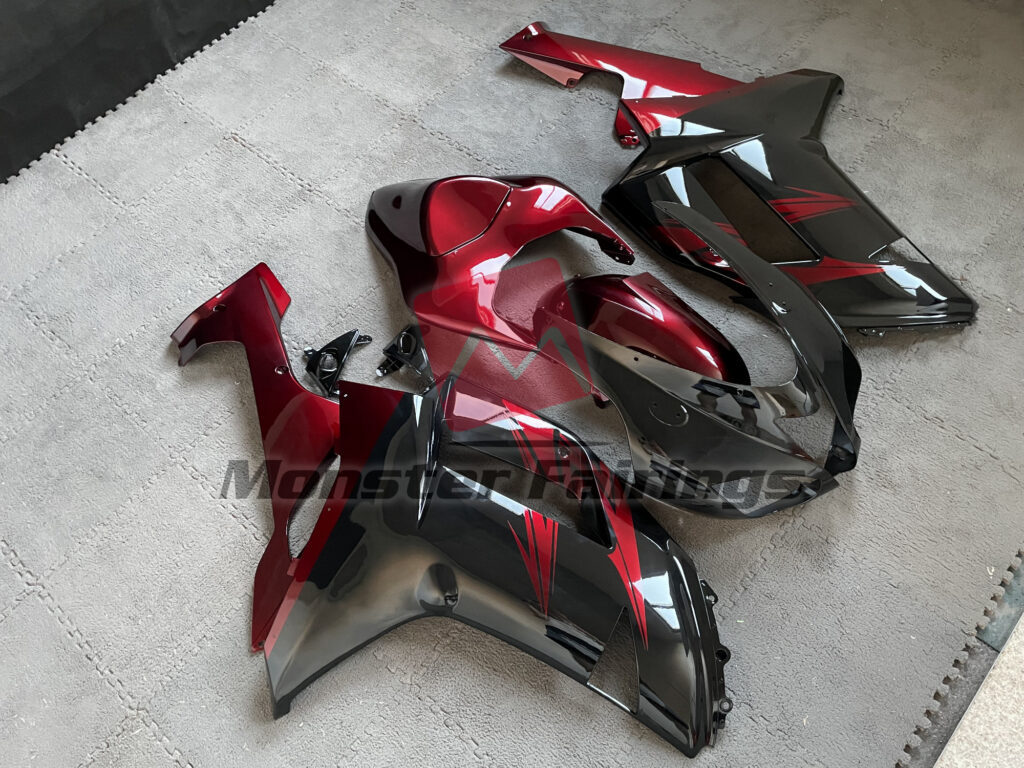 Deep Red ABS fairings for Kawasaki ZX6R 2007 - 2008 - premium OEM fit kit by Monster Fairings