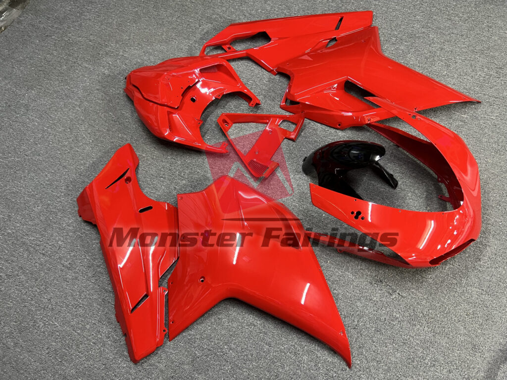 Ducati 848 1098 1198 custom ABS fairings 2007 - 2012 in OEM Style Gloss Red - durable replacement kit, Monster Fairings