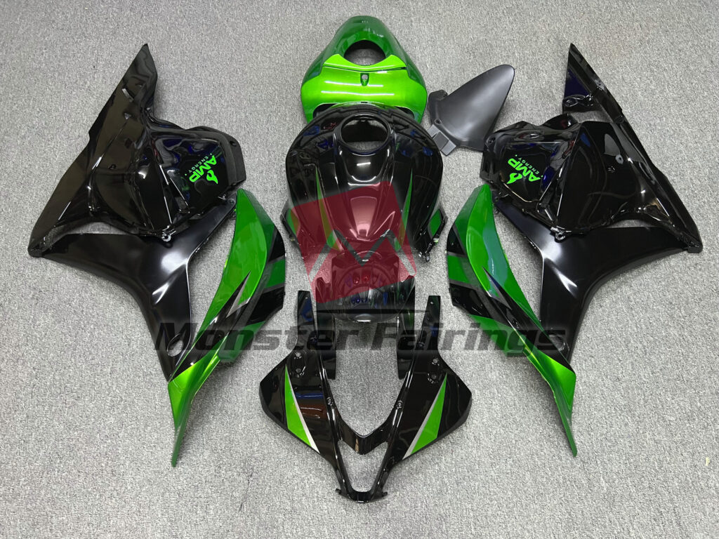 Honda CBR600RR 2009 - 2012 Special Green Gloss Black ABS fairings - custom motorcycle bodywork kit by Monster Fairings