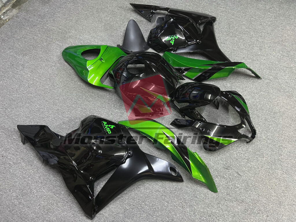 Honda CBR600RR custom ABS fairings 2009 - 2012 in Special Green Gloss Black - durable replacement kit, Monster Fairings