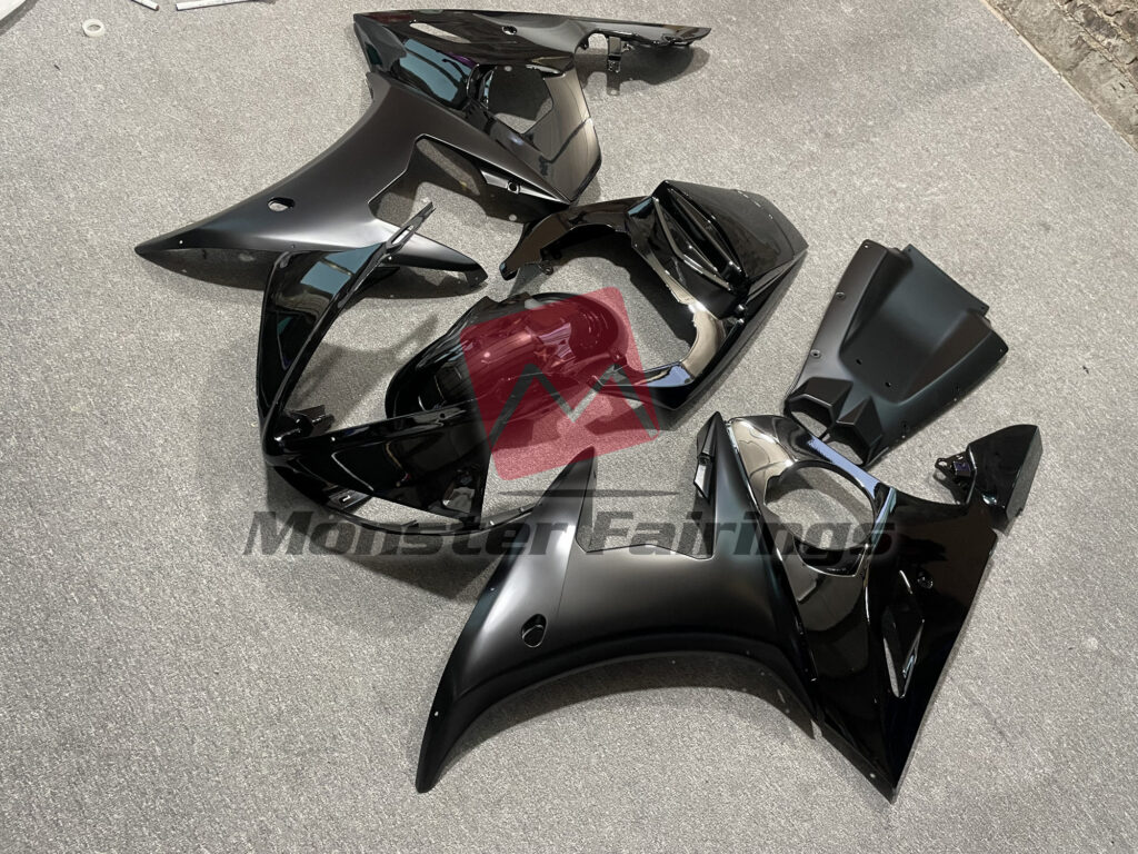 Gloss & Matte Black ABS fairings for Yamaha R6 2003 - 2004 - premium OEM fit kit by Monster Fairings
