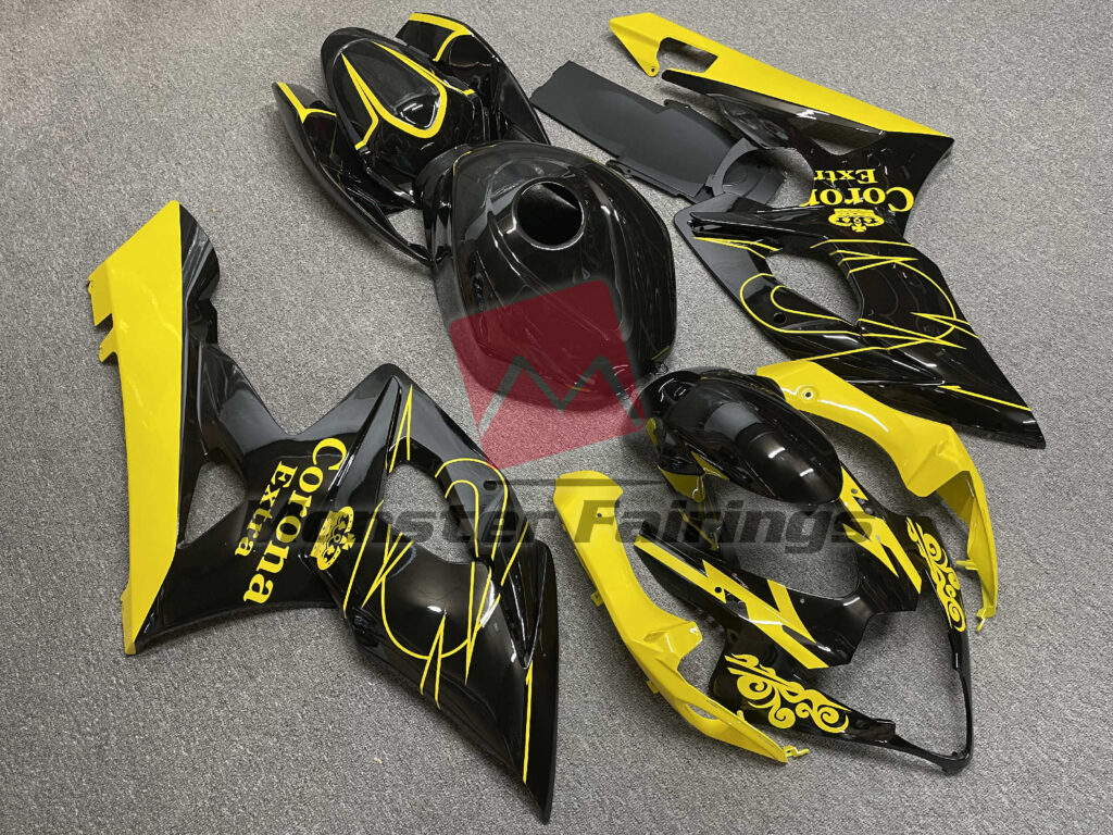 Gloss Black & Yellow Corona ABS fairings for Suzuki GSXR 1000 2005 - 2006 - premium OEM fit kit by Monster Fairings