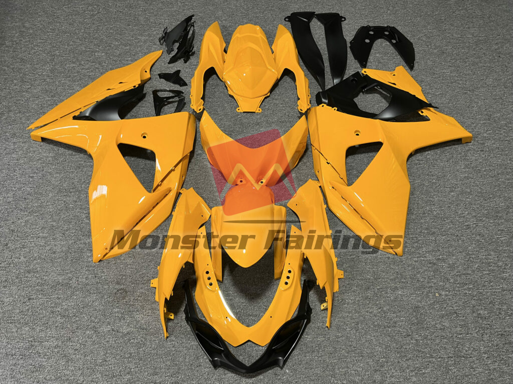 Suzuki GSXR 1000 2009 - 2016 Gloss Yellow ABS fairings - custom motorcycle bodywork kit by Monster Fairings
