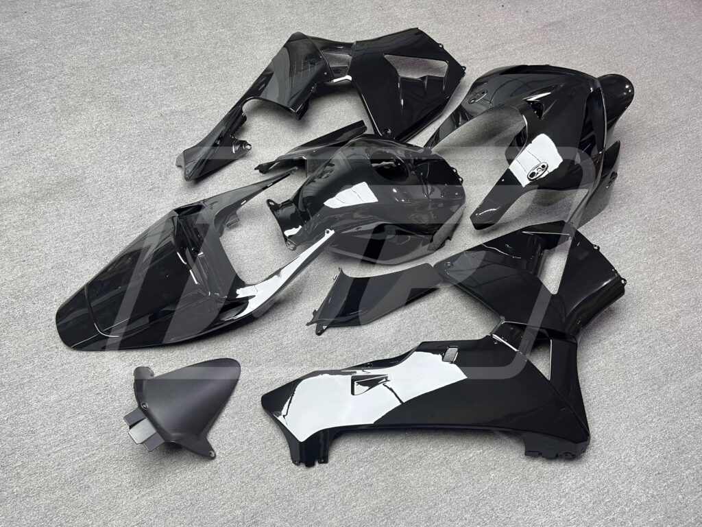 2005 - 2006 Honda CBR600RR Gloss Black fairing set - ABS injection, custom painted by Monster Fairings