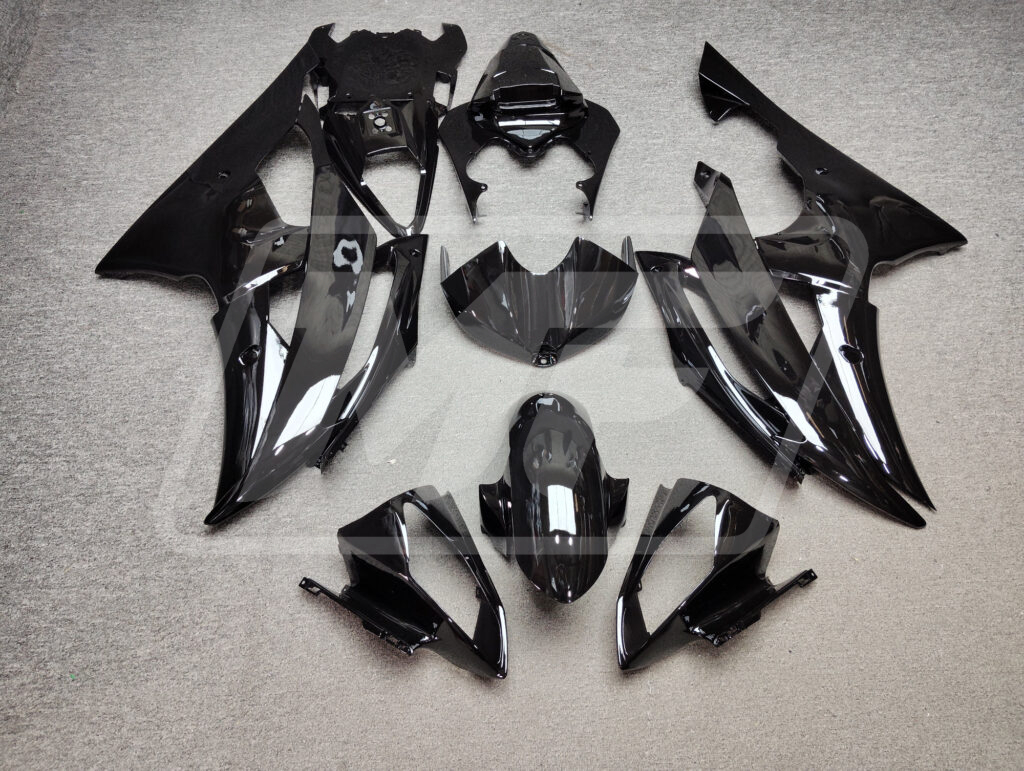 Yamaha R6 2008 - 2016 Gloss Black ABS fairings - custom motorcycle bodywork kit by Monster Fairings