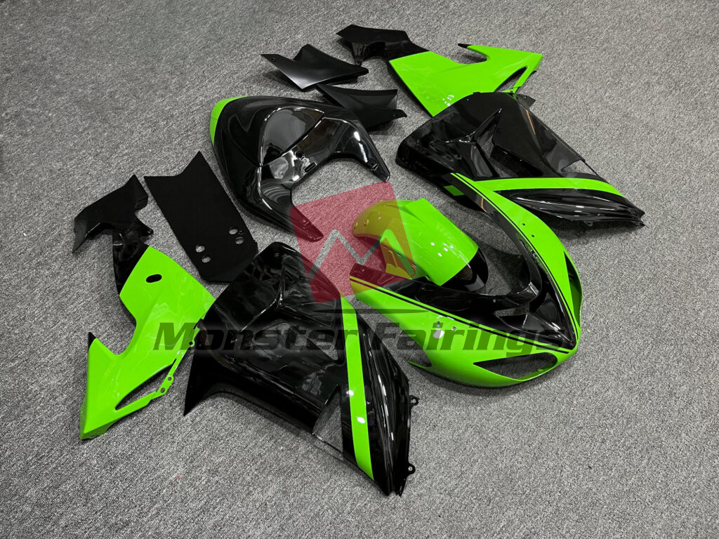Gloss Black & Green ABS fairings for Kawasaki ZX10R 2006 - 2007 - premium OEM fit kit by Monster Fairings