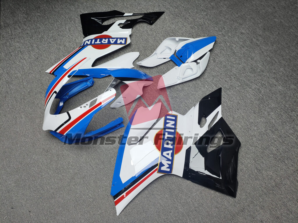 Gloss White & Blue Martini ABS fairings for Ducati 1199 - premium OEM fit kit by Monster Fairings