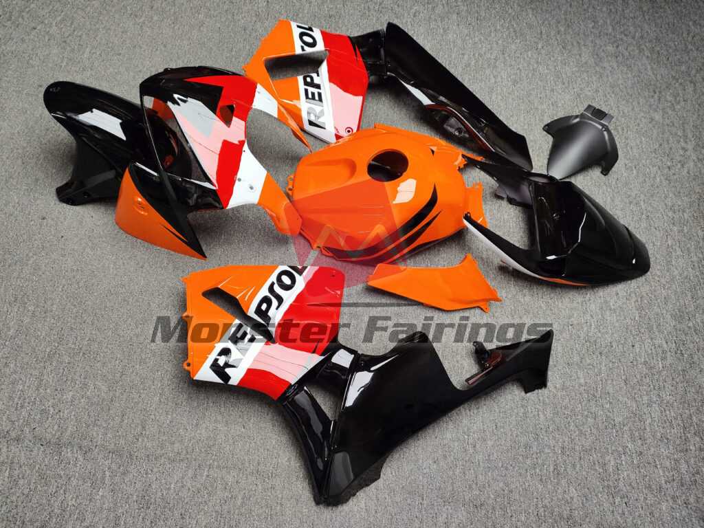 2005 - 2006 Honda CBR600RR Gloss Classic Repsol fairing set - ABS injection, custom painted by Monster Fairings