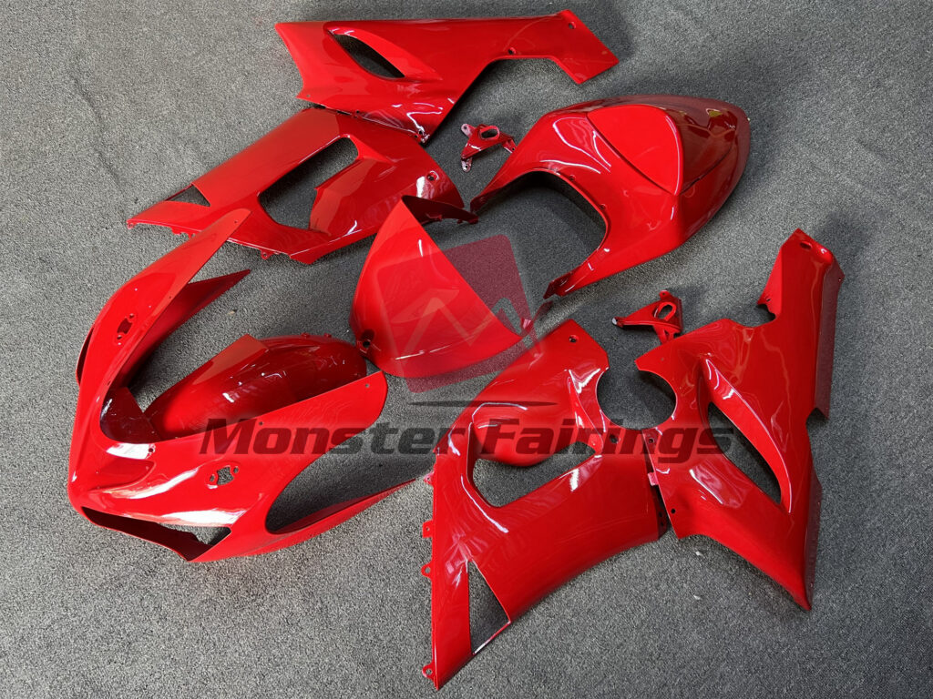 Kawasaki ZX6R custom ABS fairings 2005 - 2006 in Red Gloss - durable replacement kit, Monster Fairings