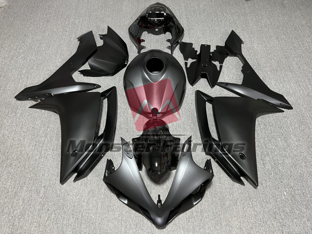 Yamaha R1 2007 - 2008 Black and Gold ABS fairings - custom motorcycle bodywork kit by Monster Fairings