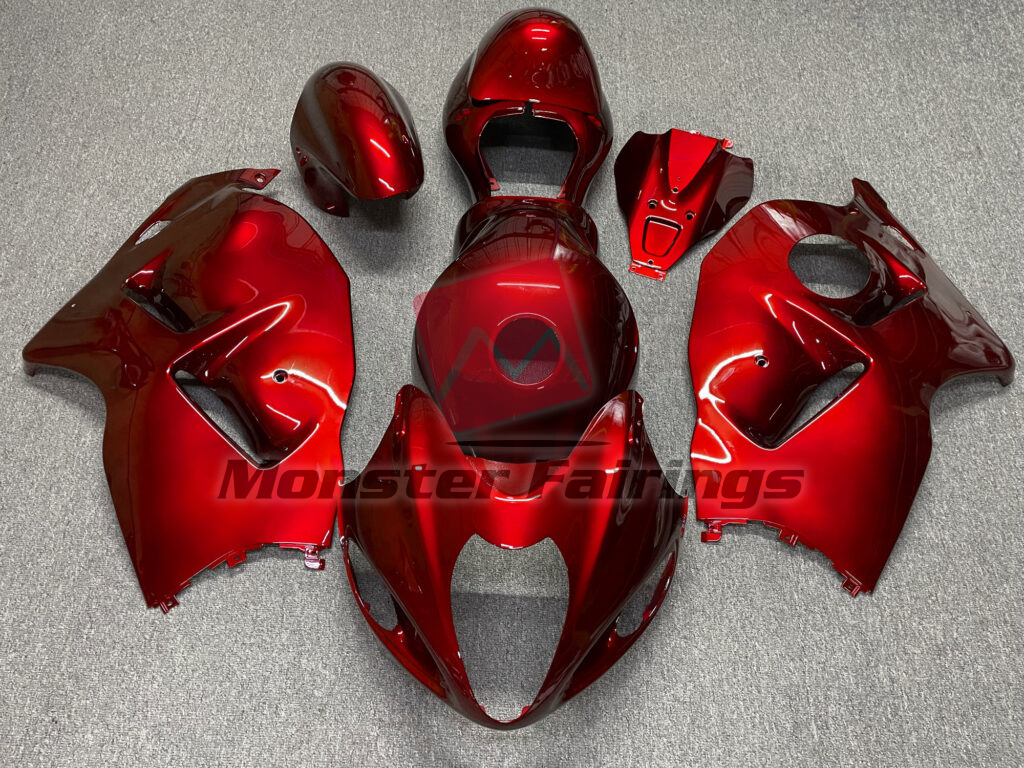 Suzuki GSXR1300 1997 - 2007 Gloss Red ABS fairings - custom motorcycle bodywork kit by Monster Fairings